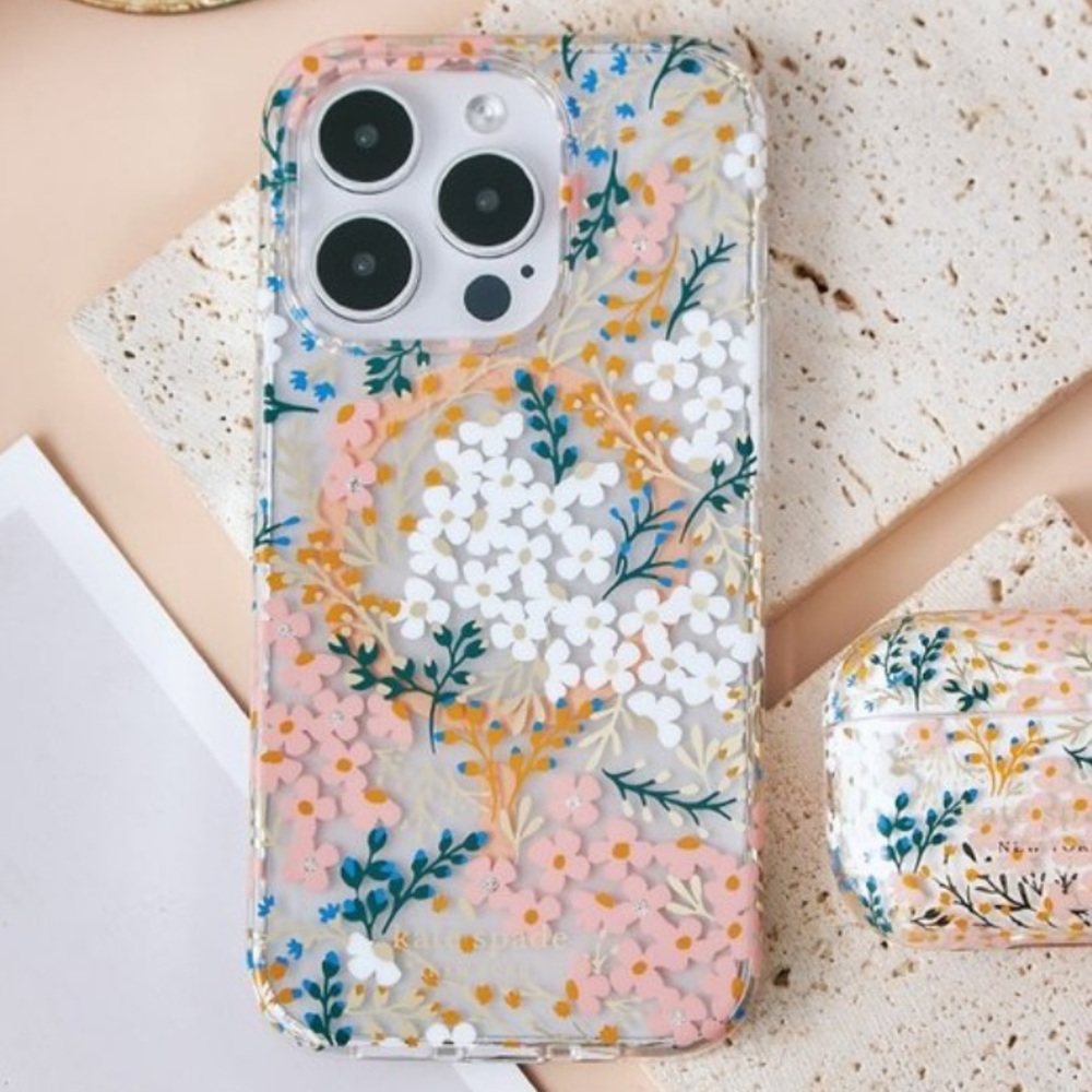 Kate Spade Floral iPhone Case - Pink, Blue, Green